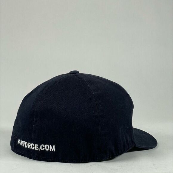 US AIR FORCE Baseball Cap OSFA Dark Navy Embroidered Fitted Hat made in USA - Picture 4 of 7